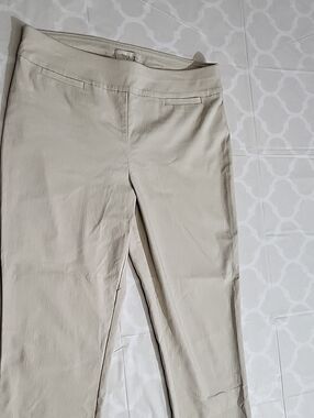 Talbots Light Cream Pull-On Straight Leg Trousers